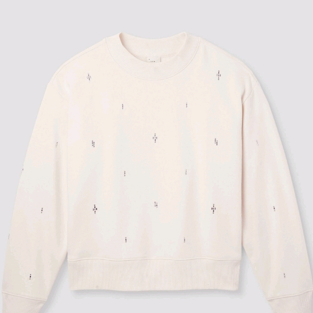 New Target A New Day Rhinestone Sweatshirt Cream Large